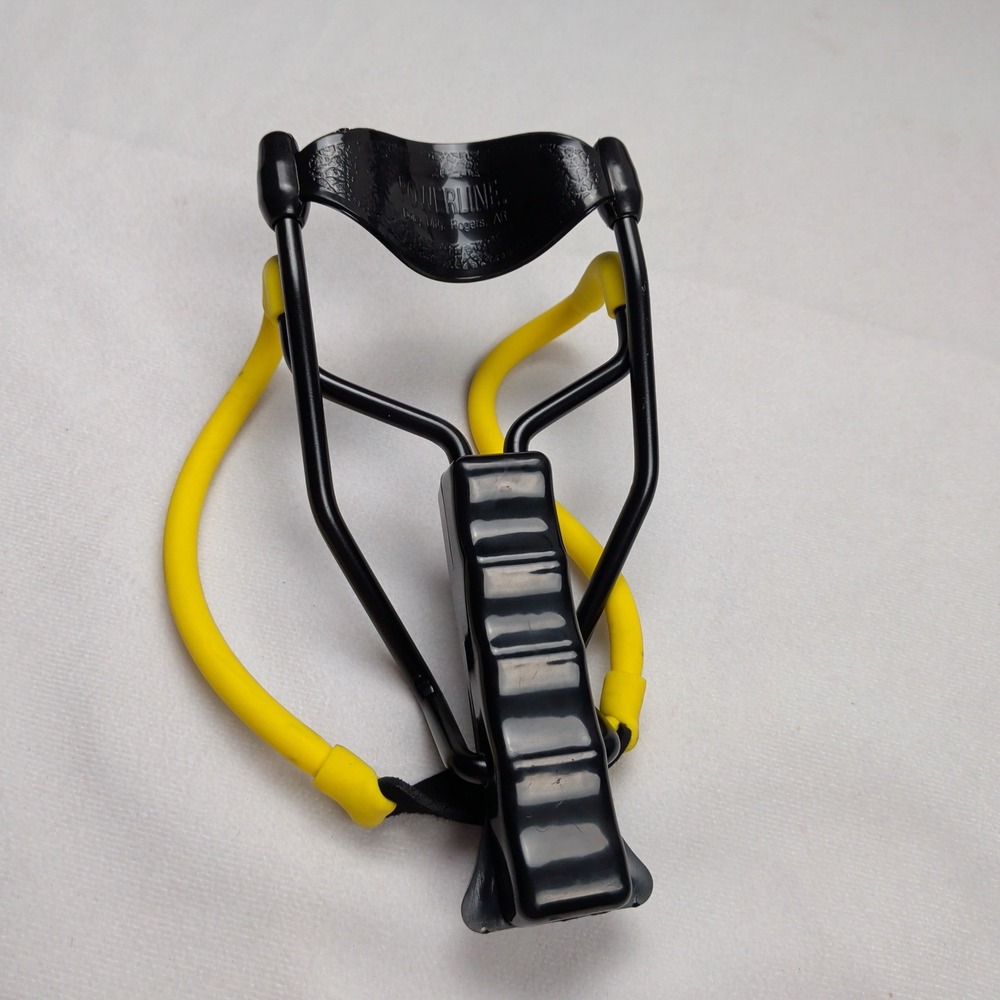 Daisy PowerLine Slingshot Black Steel Frame Yellow Tubing Wrist Support F16